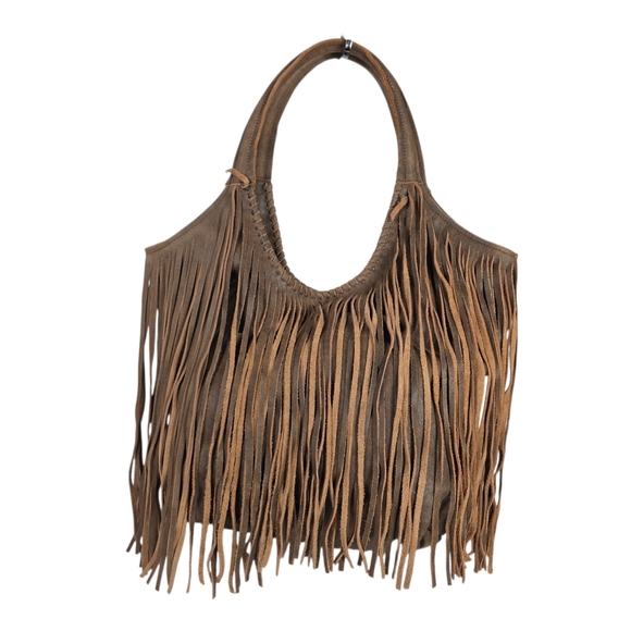 Jennifer Haley Fringe Leather Bag Large - Picture 2 of 10